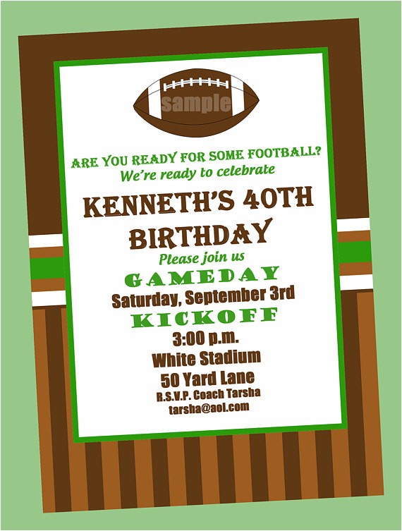 football birthday party invitation