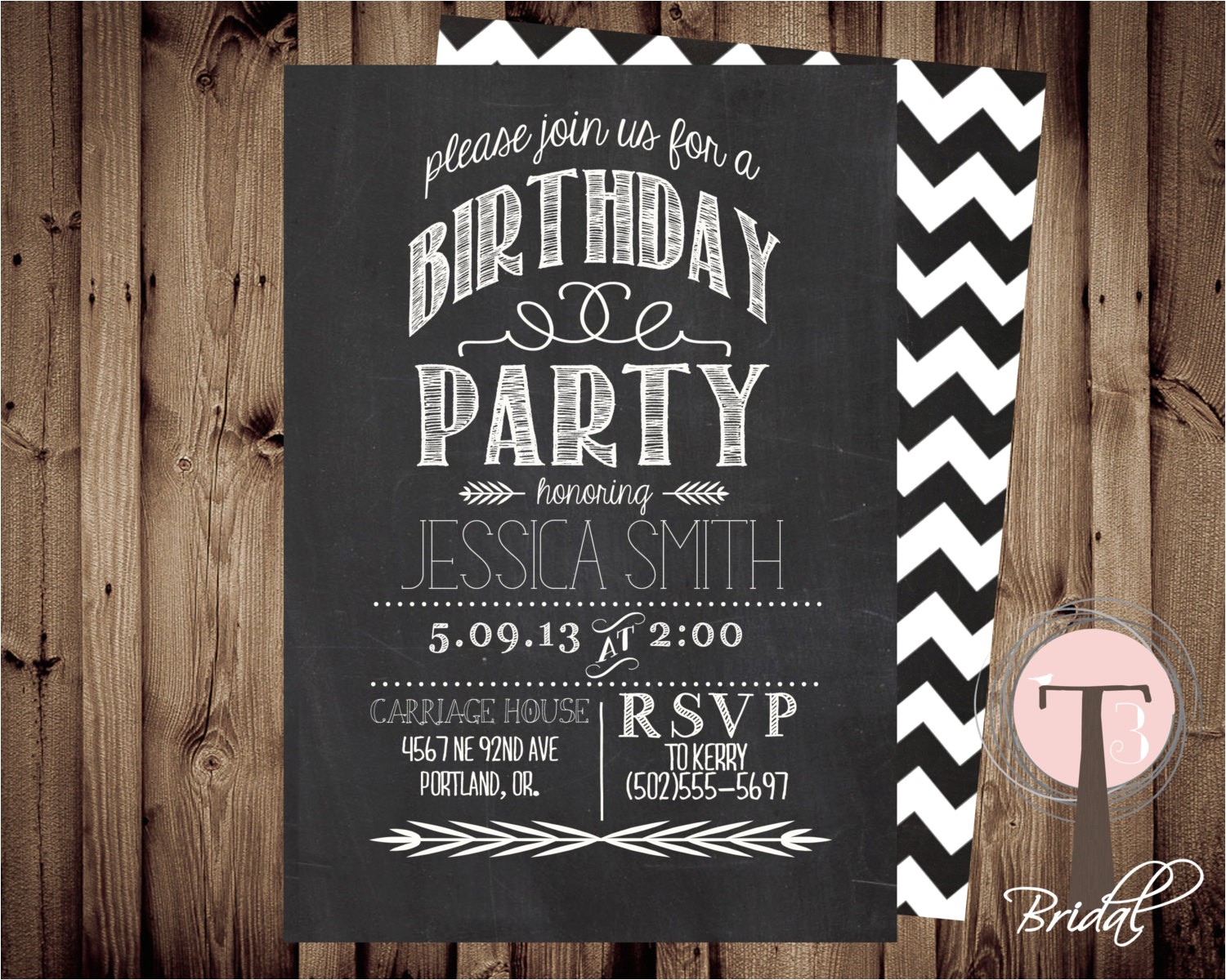 chalkboard birthday invitation birthday