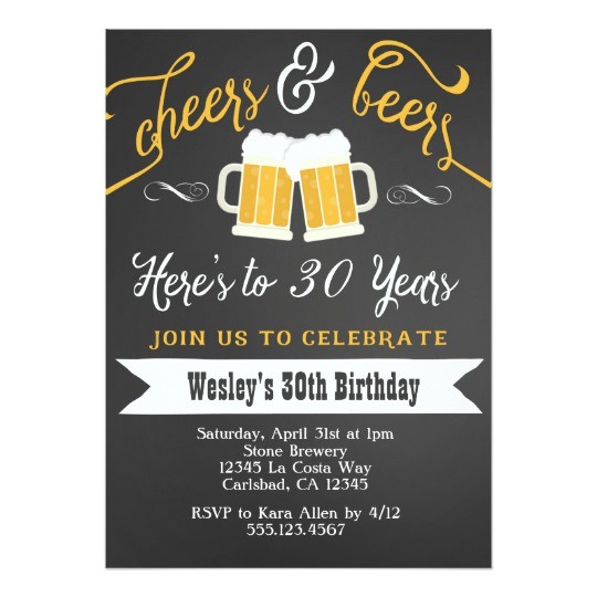 cheer and beers birthday party invitation for men