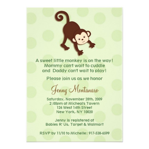 monkey baby shower invitations template