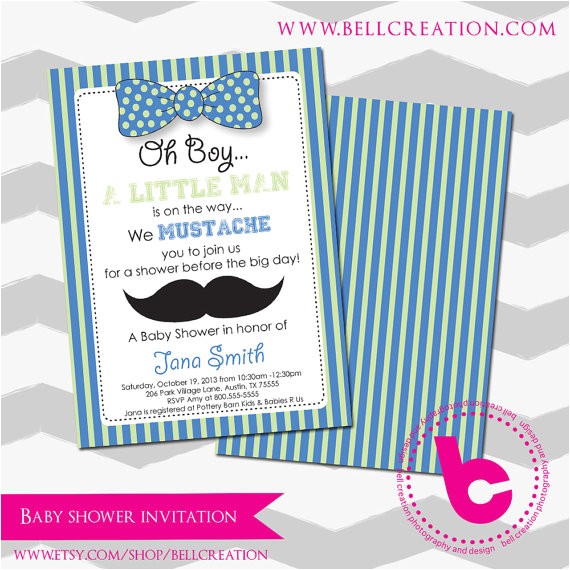 mustache baby shower invitation template