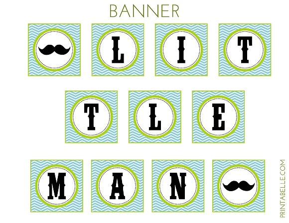 free little man mustache bash party printables from printabelle