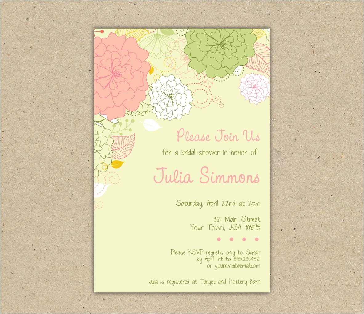 printable wedding shower invitations template