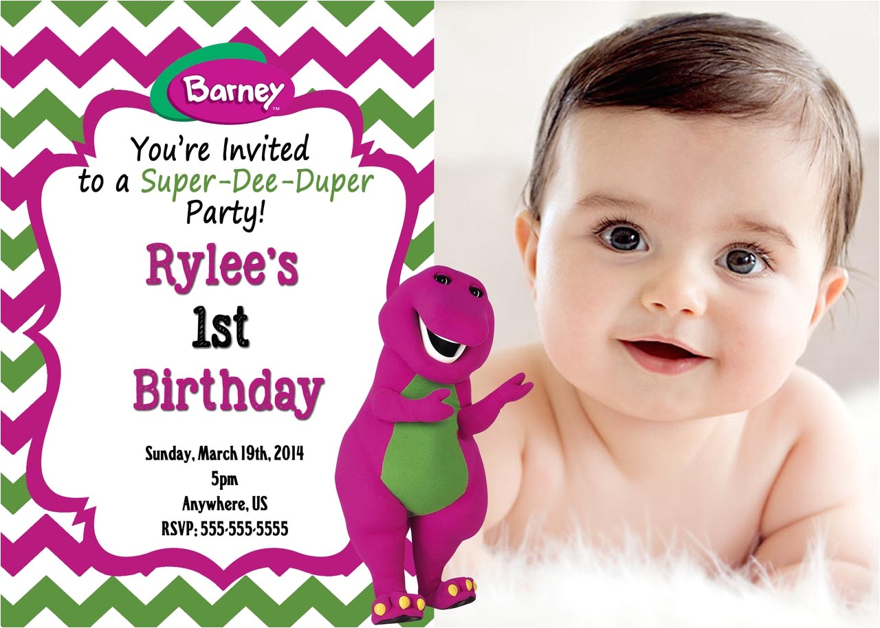 barney invitations birthday party