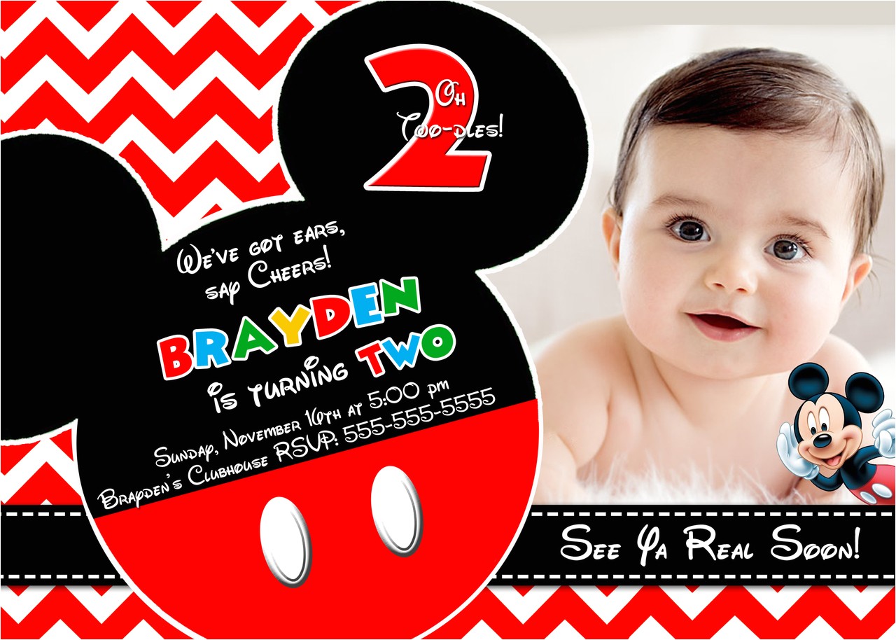 mickey mouse party invitations personalized