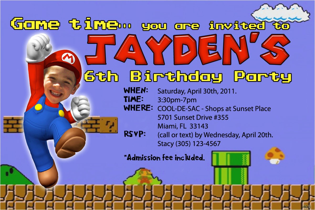Free Personalized Super Mario Birthday Invitations Super Mario Birthday Invitations – Bagvania Free Printable