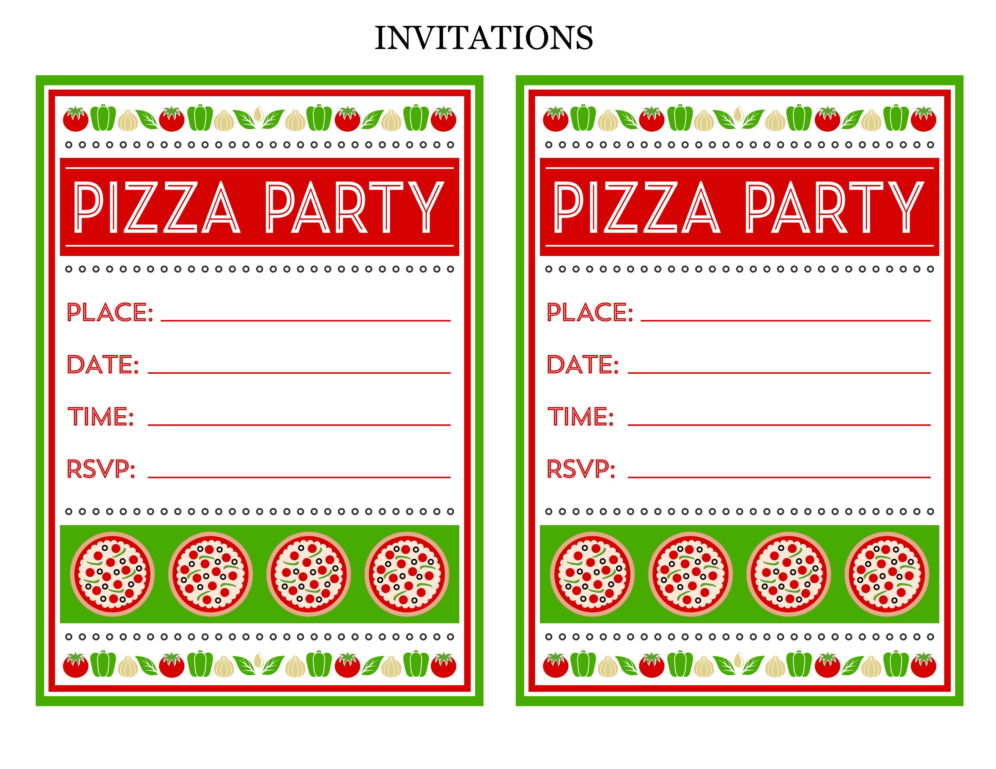 free pizza party printables from printabelle