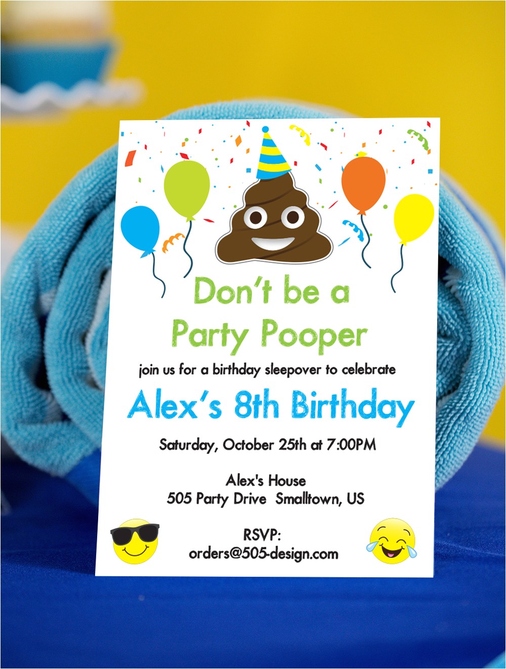 emoji party pooper invitation poop emoji invitation