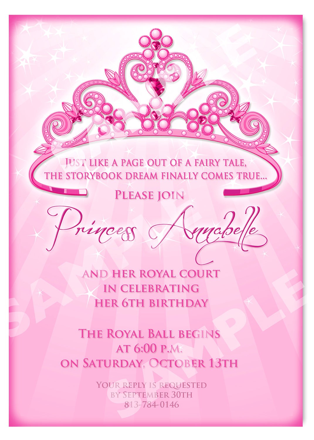 princess birthday invitation diy