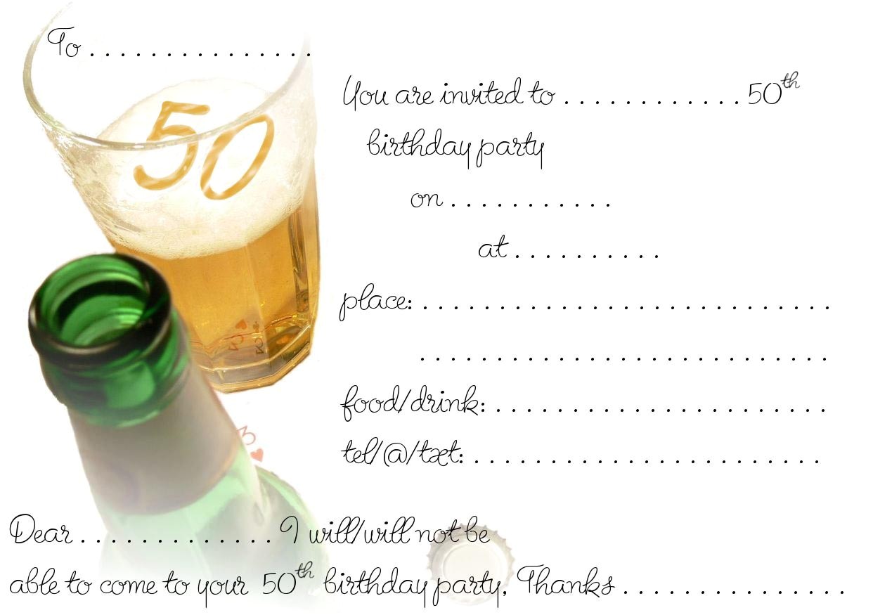 Free Printable 50th Birthday Invitations Free Printable 50th Birthday Invitations