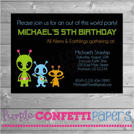 printable birthday party invitation three aliens