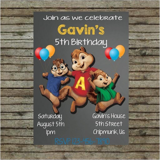 amazing alvin and the chipmunks birthday invitations designs