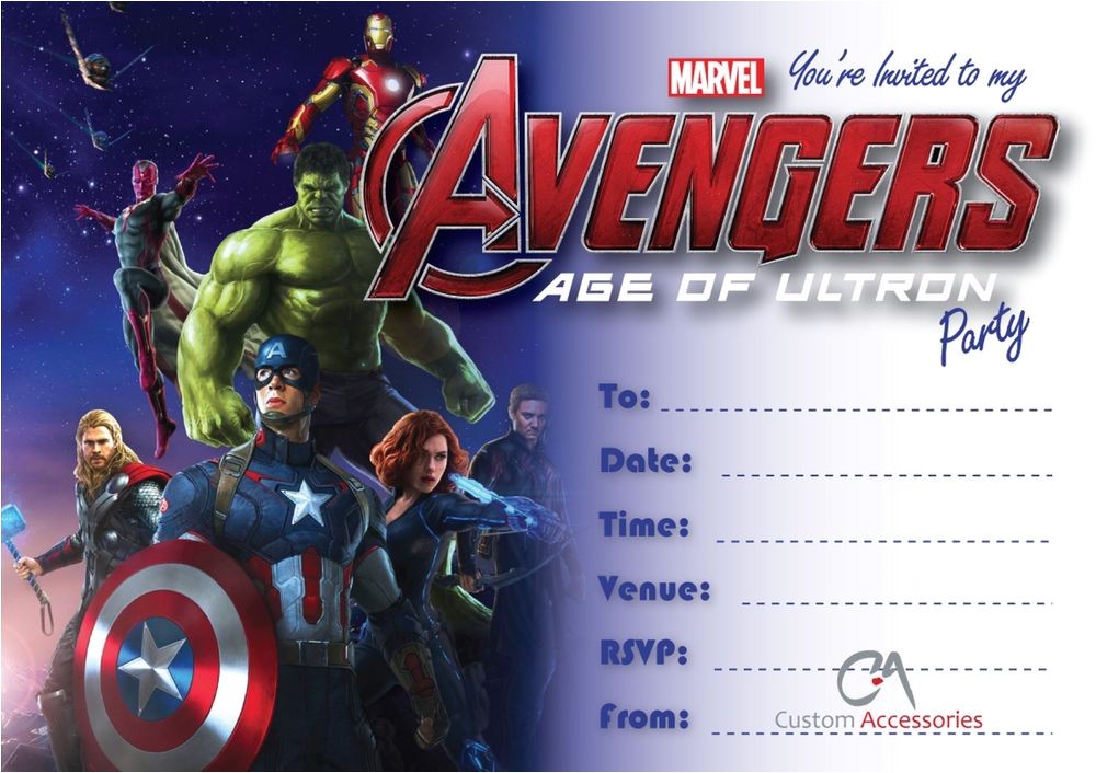 avengers party invitations
