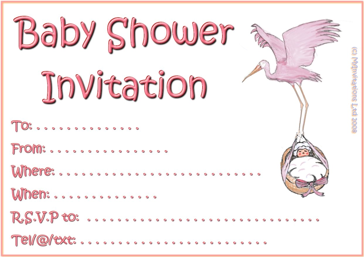 printable girl baby shower invitations