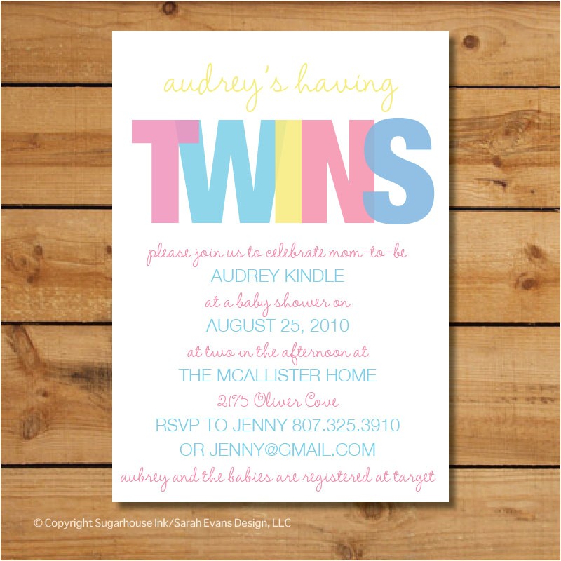 twin boy and girl baby shower invitations