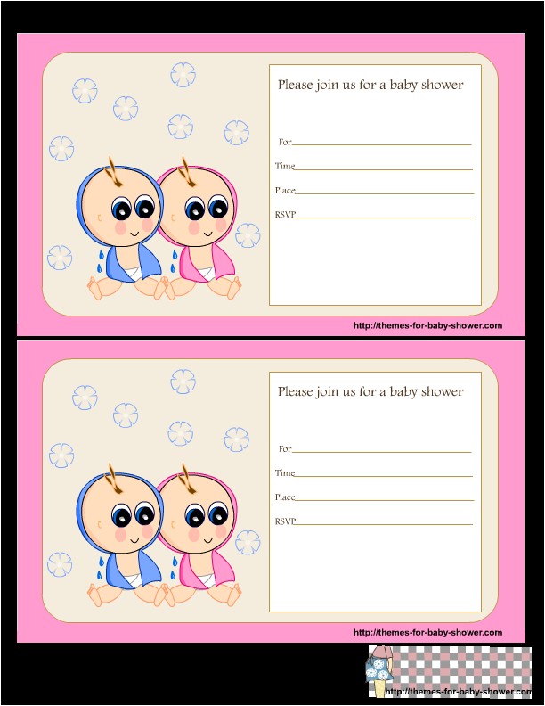 free printable twin baby shower invitations