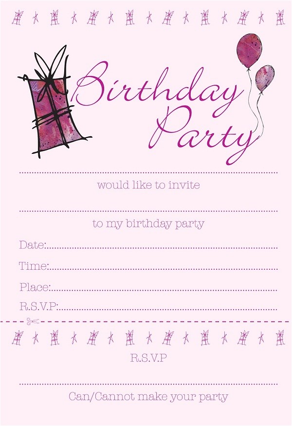 printable birthday invitations for girls