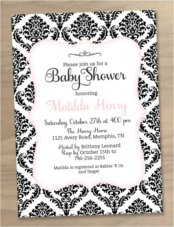 black and white baby shower invitations template
