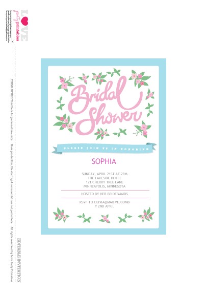 free bridal shower party printables from love party printables