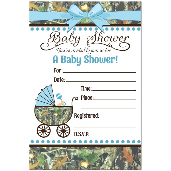 camo baby shower invitations