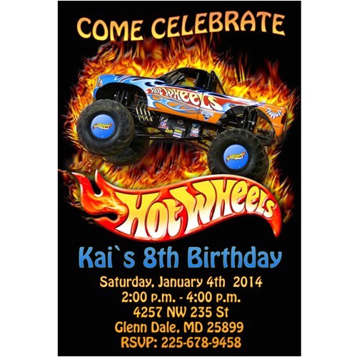 hot wheels birthday party invitations