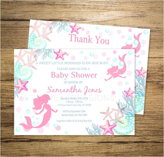 mermaid baby shower invitation printable mermaid