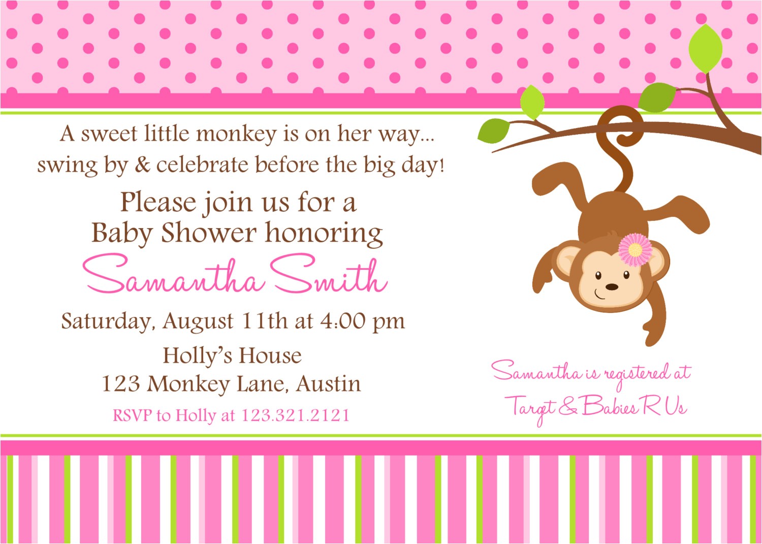 monkey baby shower invitation ideas