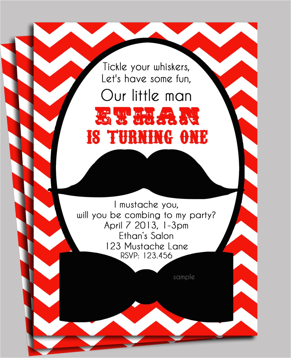 little man mustache invitation printable