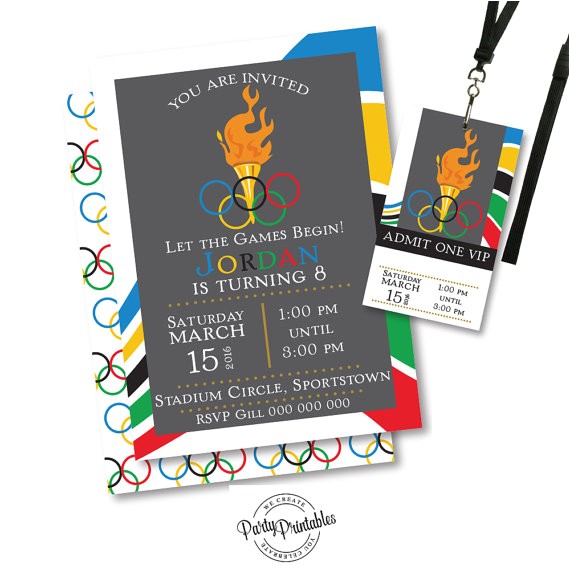 olympic party invitation vip pass 2