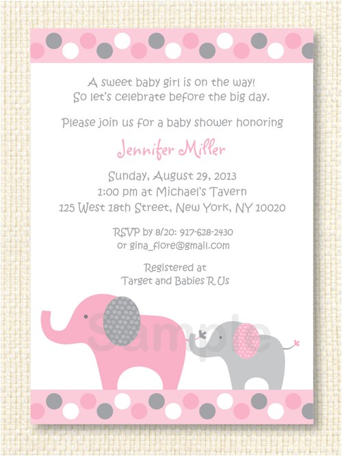 Free Printable Pink Elephant Baby Shower Invitations Polka Dot Pink Elephant Baby Shower Invitation Printable