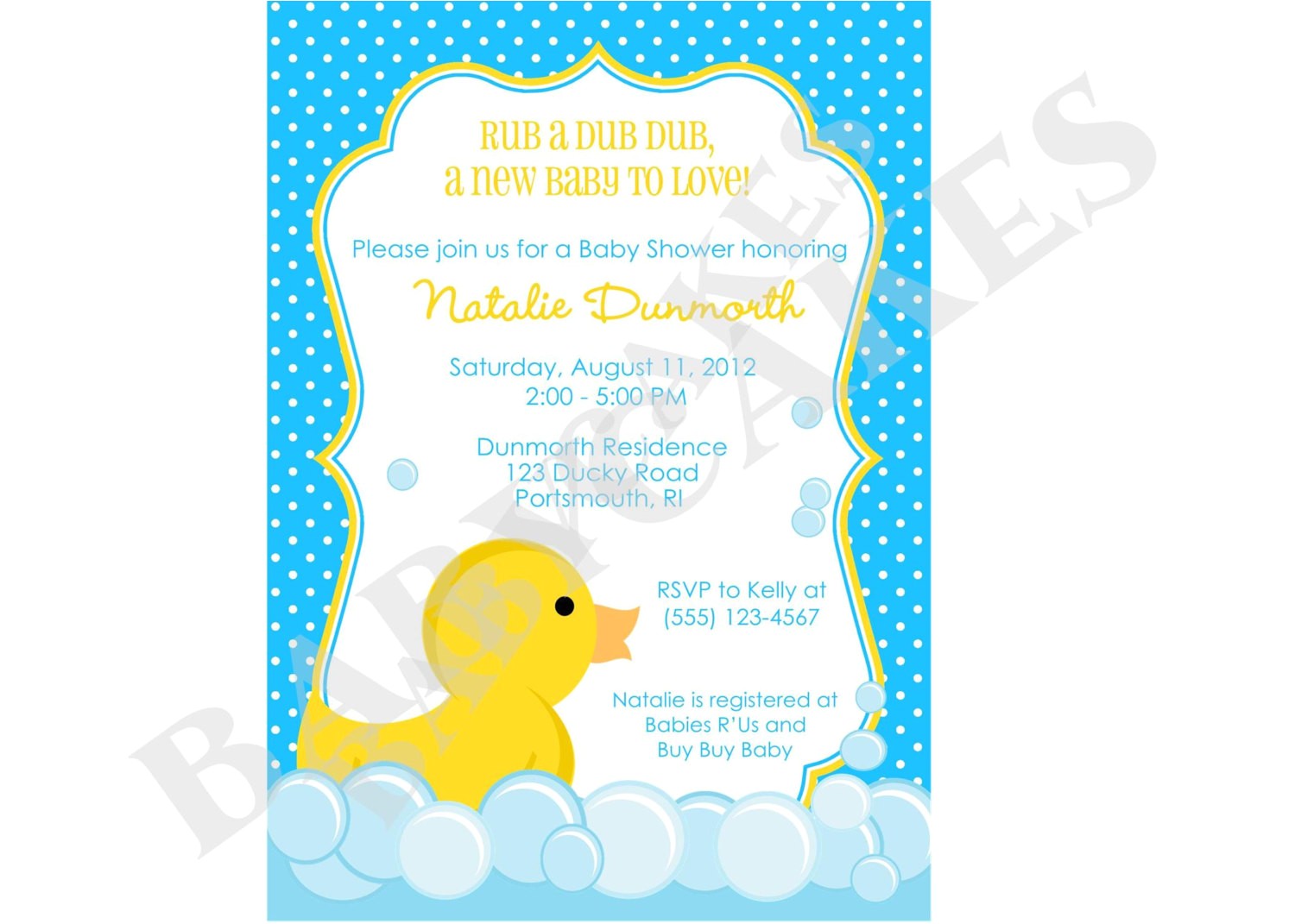 free rubber ducky baby shower invitations template