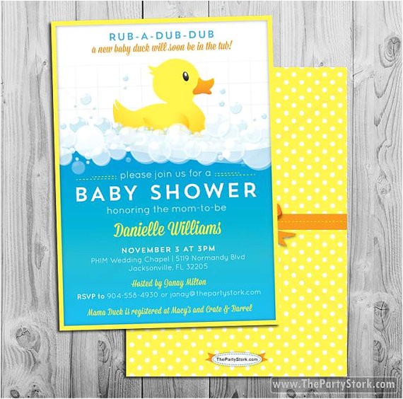 rubber ducky baby shower invitation