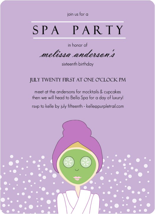 free spa party invitation template