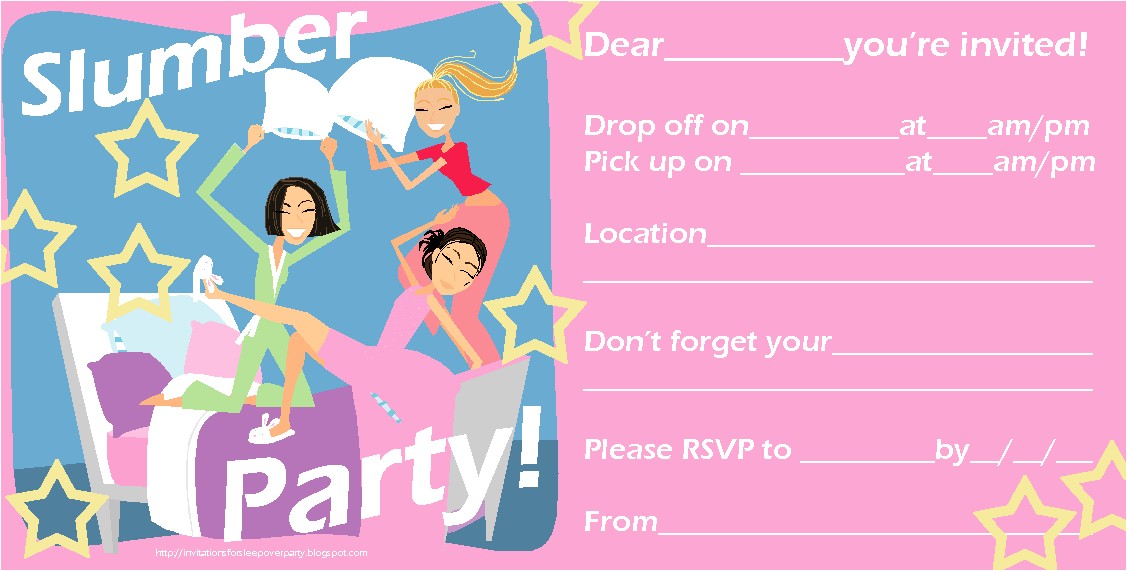 free invitation to pajama party