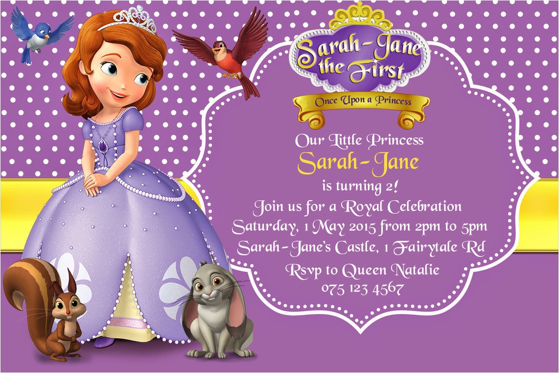 how to create sofia the first birthday invitations designs