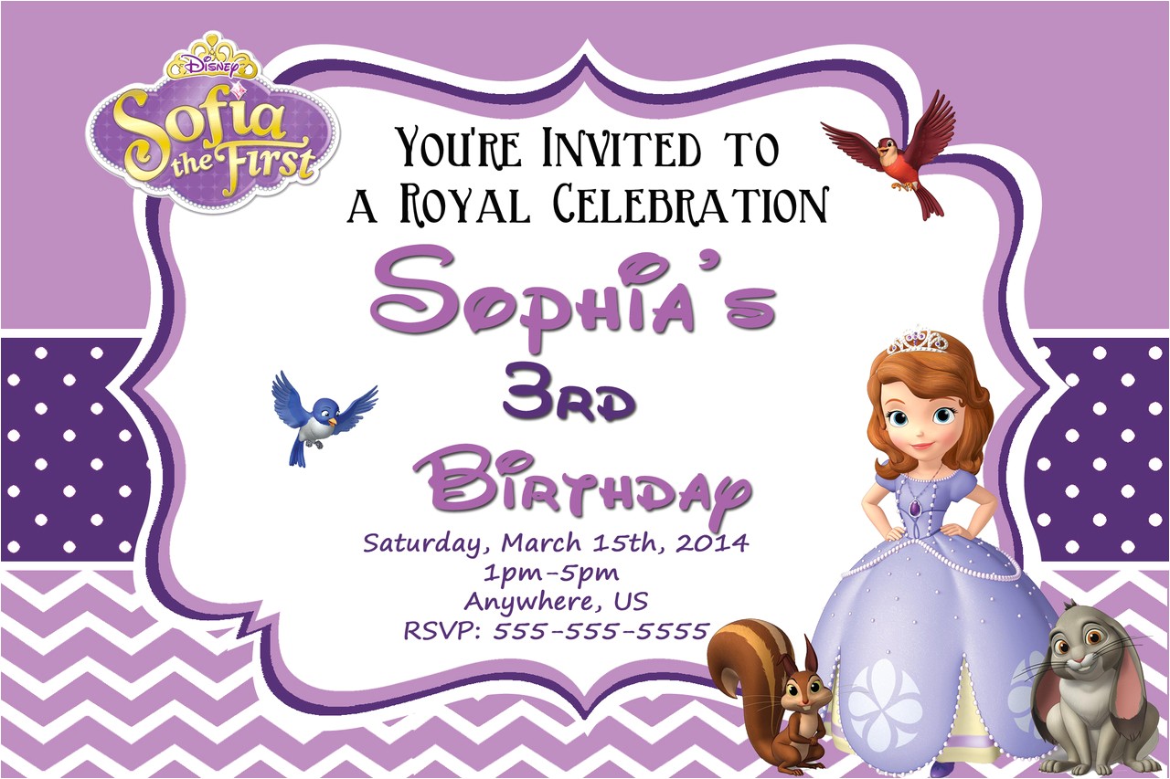 sofia birthday party invitations templates