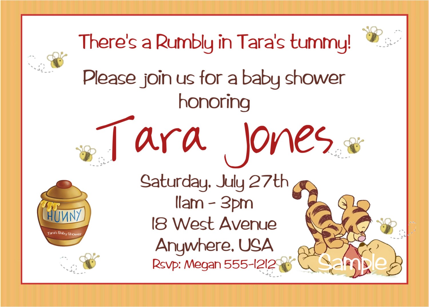 winnie the pooh baby shower invitations