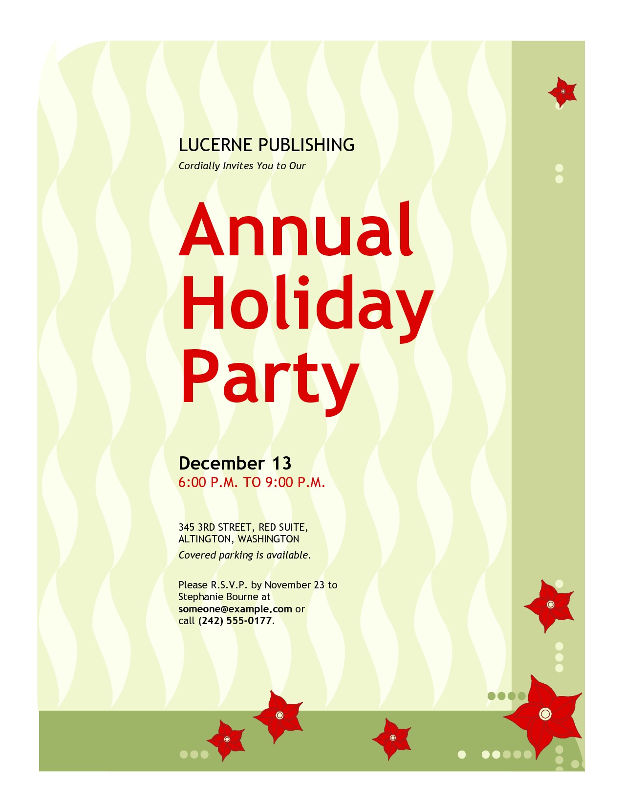 invitation wording for corporate holiday party