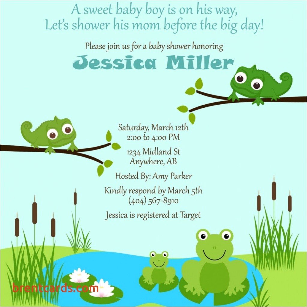 frog themed baby shower invitations