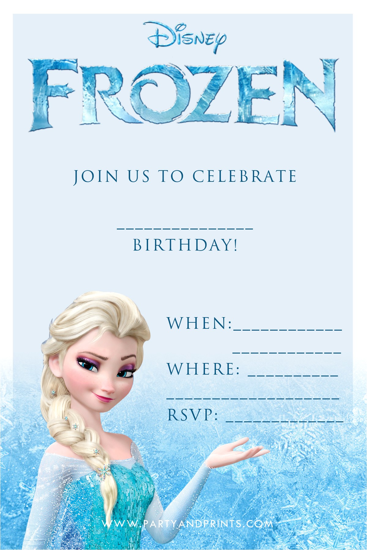 frozen birthday invitations printable free