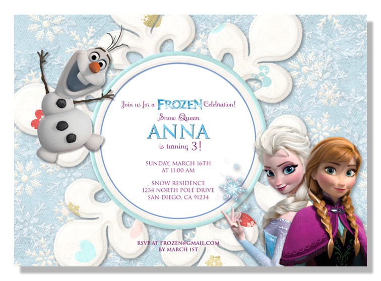 frozen birthday invitations digital file