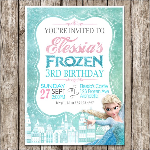 frozen birthday invitation frozen