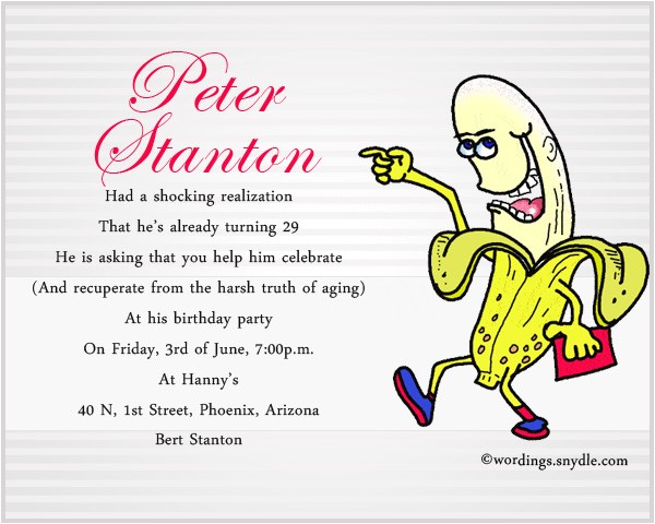 funny birthday party invitation wording