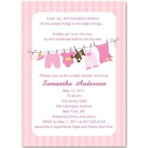 baby girl shower invitations