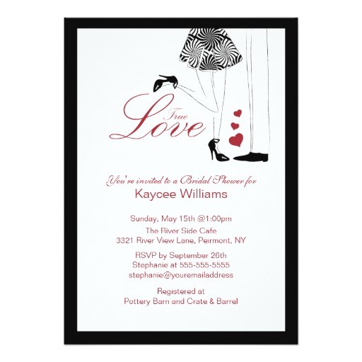 fun true love bridal shower invitation