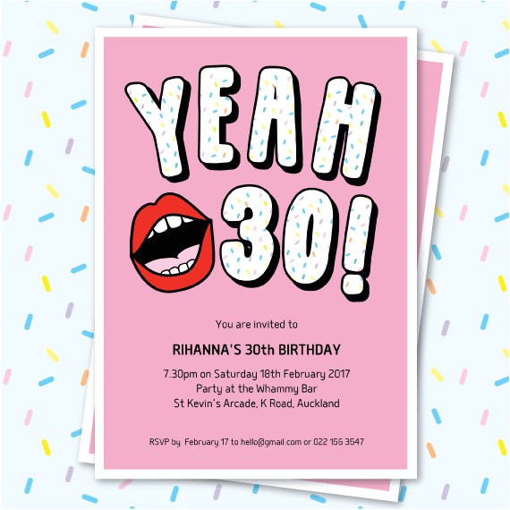 300th birthday invitation sassy yeah lips