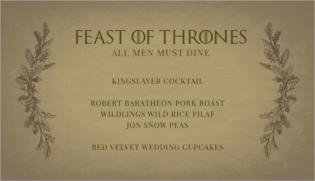 game of thrones party invitation