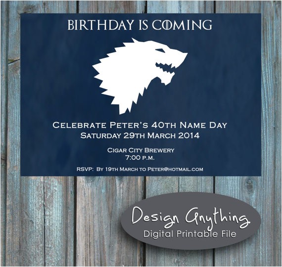 printable game of thrones birthday party