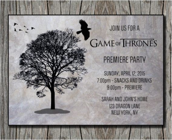 game of thrones party invitation