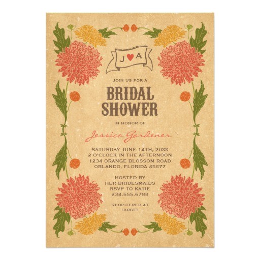 bridal shower invitations garden party